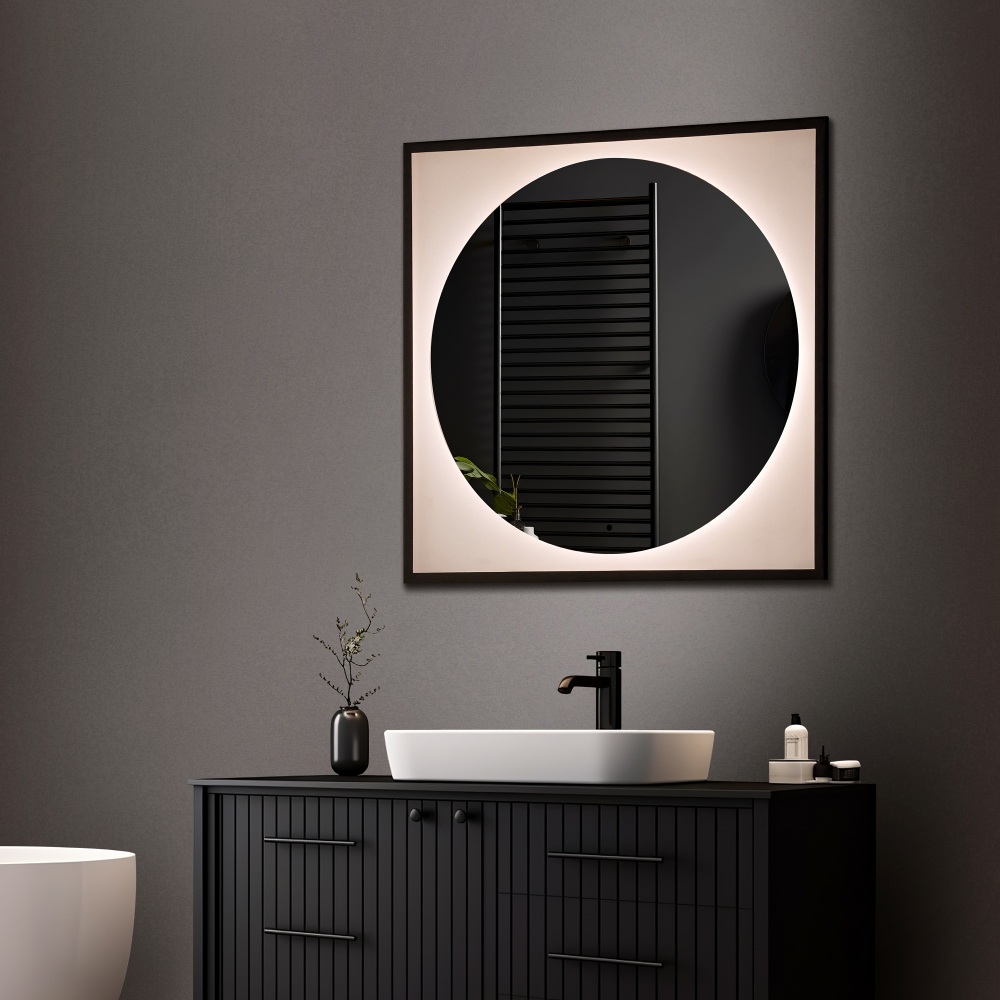Зеркало ABBER See AG6117SCRB с подсветкой, бесконтактный выключатель, диммер, черный