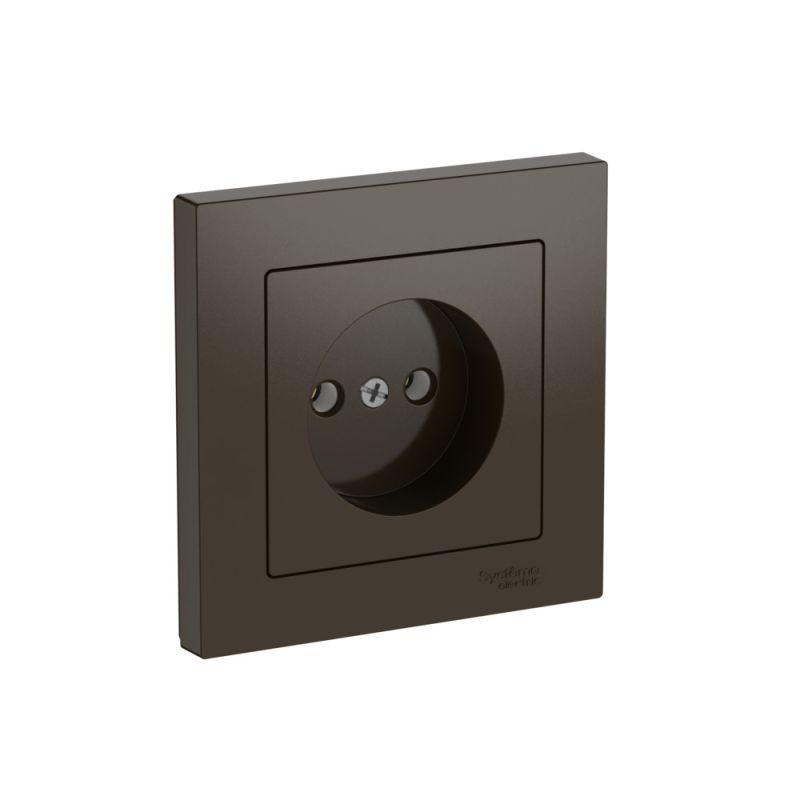 Розетка AtlasDesign 16А без заземл. быстрозажим. клем. в сборе мокко SE ATN000640S