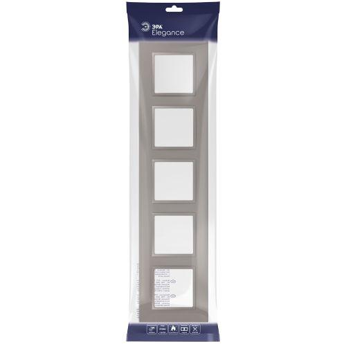 Рамка 5-м Elegance 14-5015-16 Classic для розеток и выключателей титан Эра Б0065831