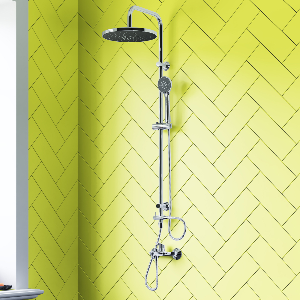 D0710000 Norma душевая система с тропическим  душем, ручной душ 5 функций,  шланг 175 мм