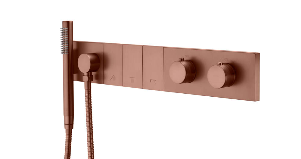 Смеситель ZODIAC THERMO с ручным душем BRUSHED BRONZE