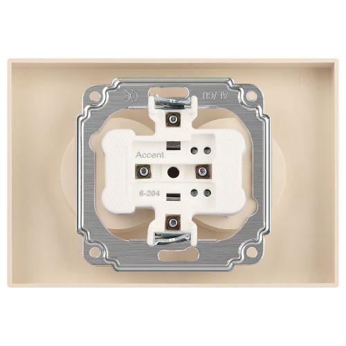 Розетка 2-м СП Accent 6-204-03 16А IP20 250В 2P AL/CU алюм. Intro Б0063453