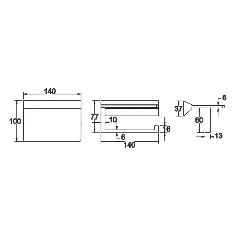 Держатель для туалетной бумаги с полочкой Rose RG1605H, черный