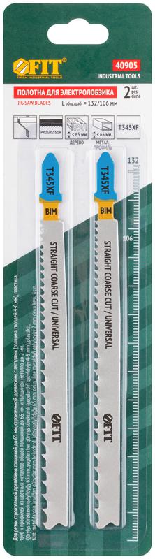 Полотно по дереву металлу пластмассе Bimetal фрезерованные зубья 132/106мм перемен. шаг (T345XF) (уп.2шт) FIT 40905