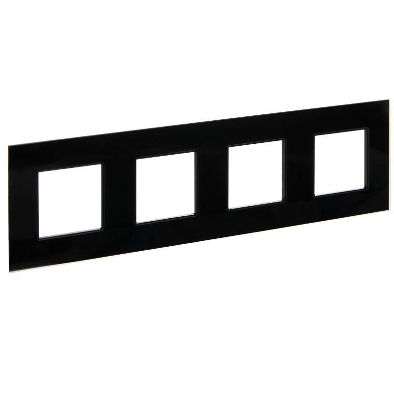 Рамка 4-м SKANDY SK-F24Bl стекло черн. IEK SK-M42-G-K02