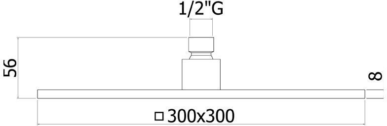 Верхний душ с держателем Paffoni Syncro King ZSOF078CR + ZSOF063CR