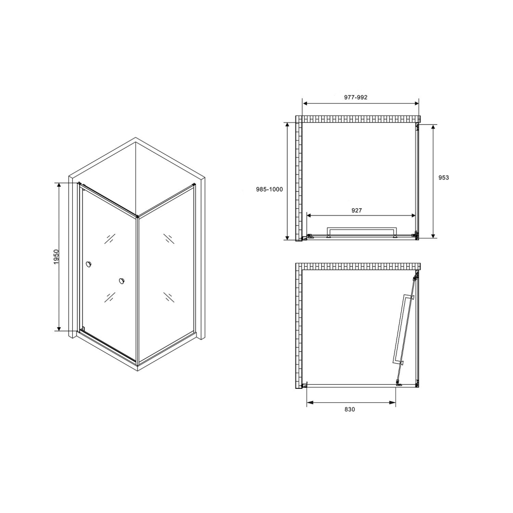 Душевой уголок ABBER Schwarzer Diamant AG0A100