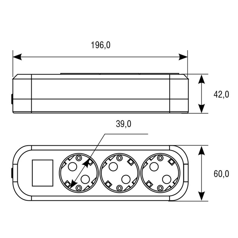 Удлинитель 3х3м с заземл. IP20 S-303А ПВС 3х1.5 с выкл. Universal 1726