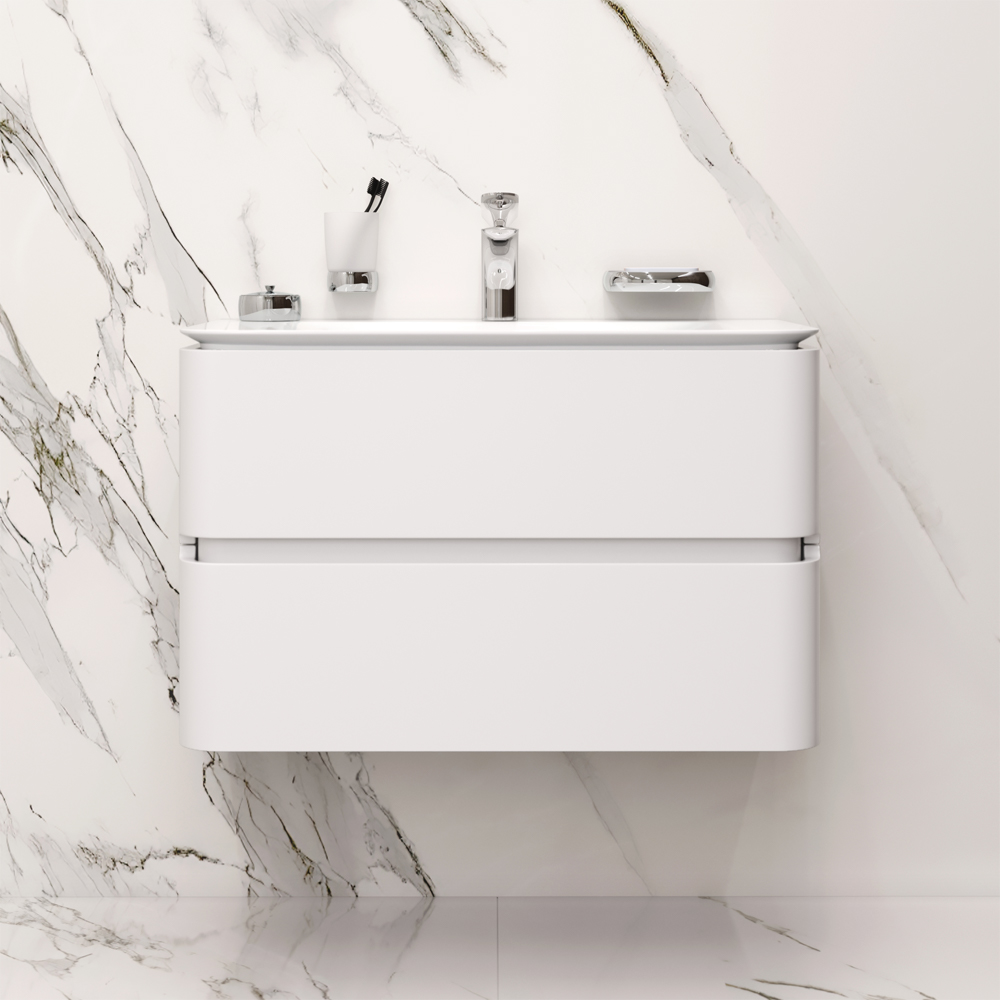 M30FHX0802WG Sensation, База под раковину, подвесная, 80 см, ящики, белый, глянцевая, шт