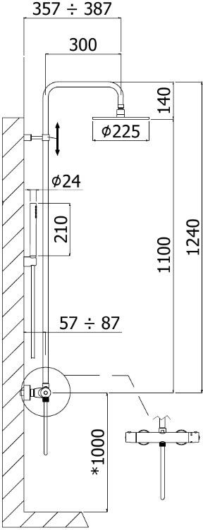 Душевая стойка Paffoni Birillo Fix ZCOL684LIQBO