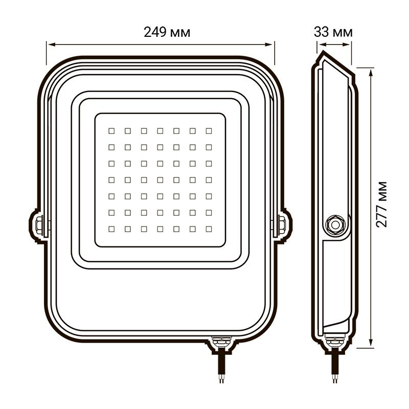 Прожектор светодиодный PFL-V 150Вт 6500К IP65 ДО Pro JazzWay 5039773