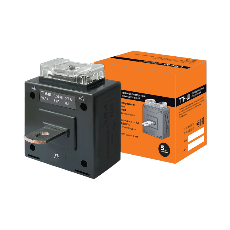 Трансформатор тока измерительный ТТН-Ш 60/5- 5VA/0.5-Р TDM ОВЕН 136136