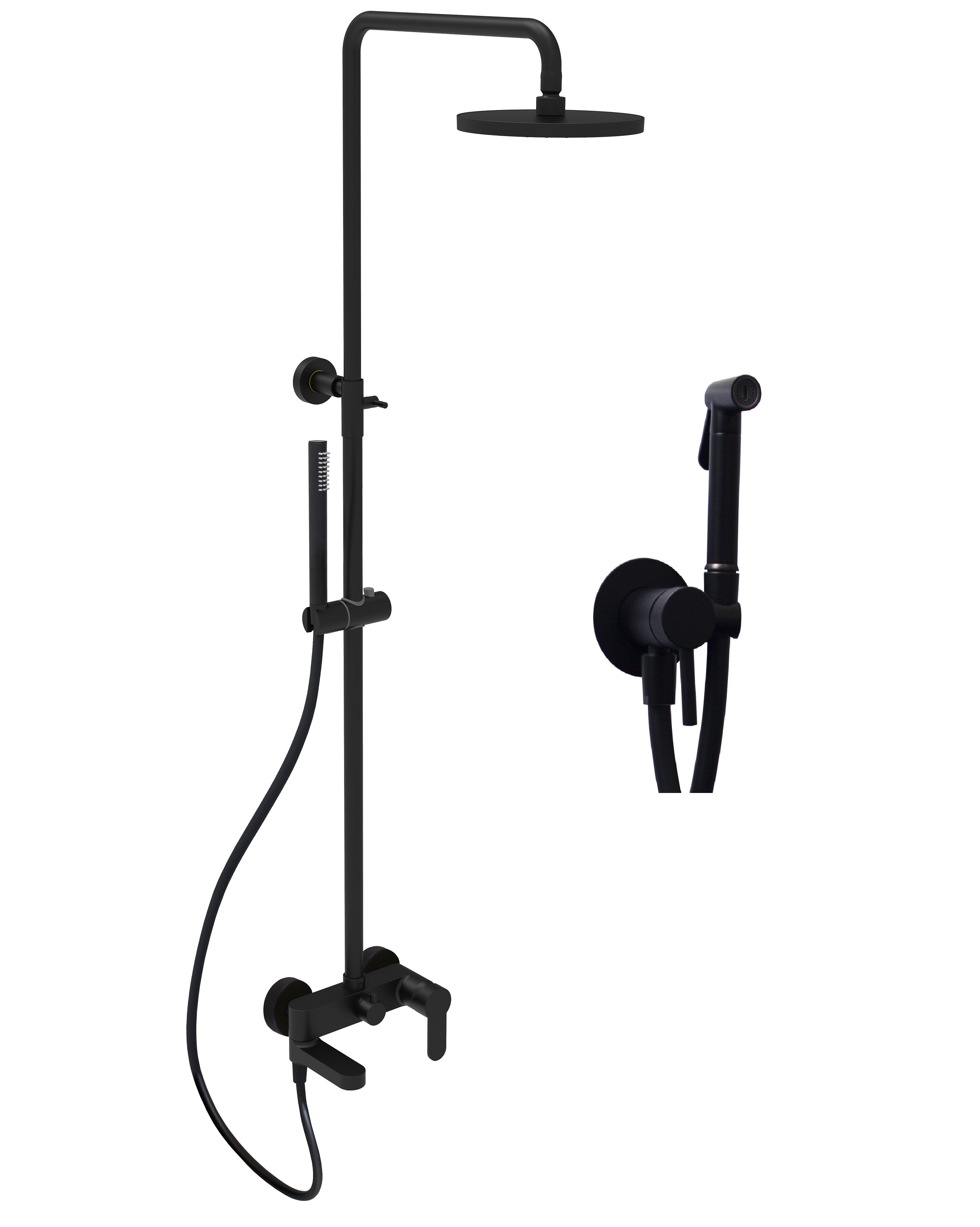 Комплект Paffoni Light KITZCOL632NO110 С ВНУТРЕННЕЙ ЧАСТЬЮ черный матовый