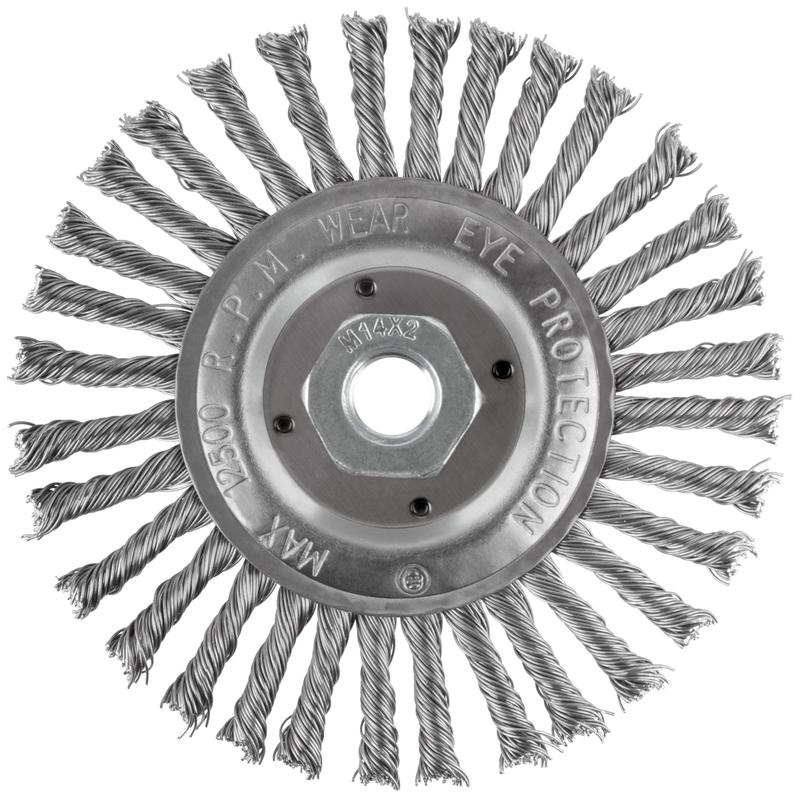 Корщетка-колесо гайка М14 стальная витая проволока 125мм КУРС 39028