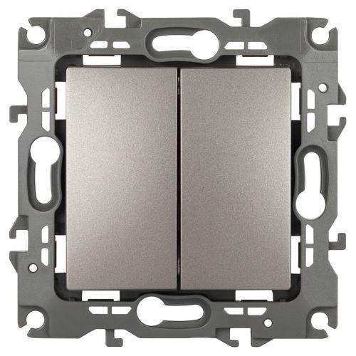 Переключатель 2-кл. Эра12 12-1106-16 250В 10АХ титан Эра Б0065695
