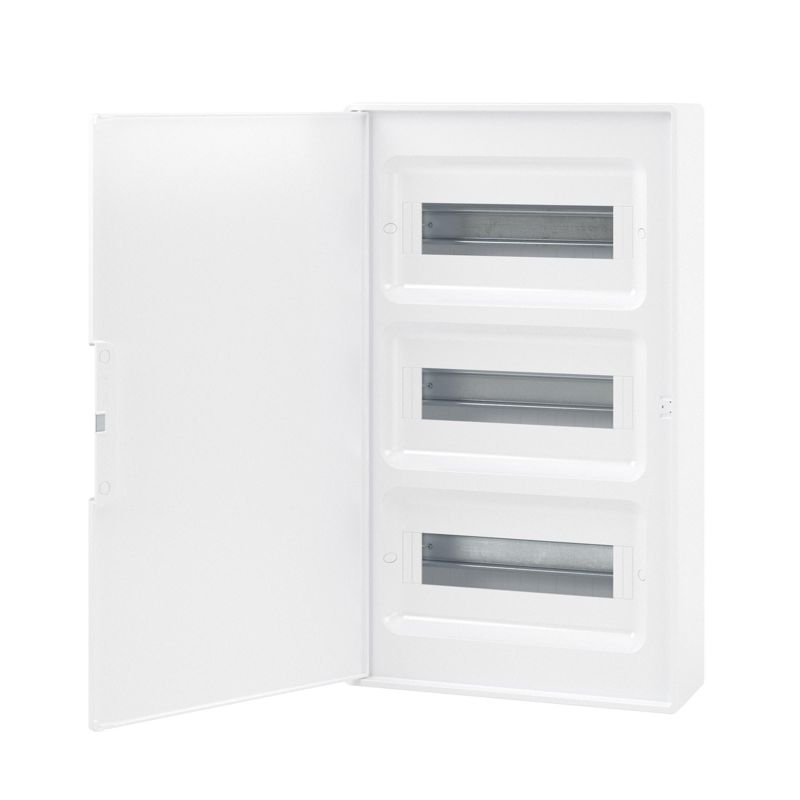 Щиток настенный FRAME 36мод. с бел. дверцей с 4 шинами PEN (2шт на 8 отверст. и 2шт на 10 отверст.) бел. DKC F36W1WW