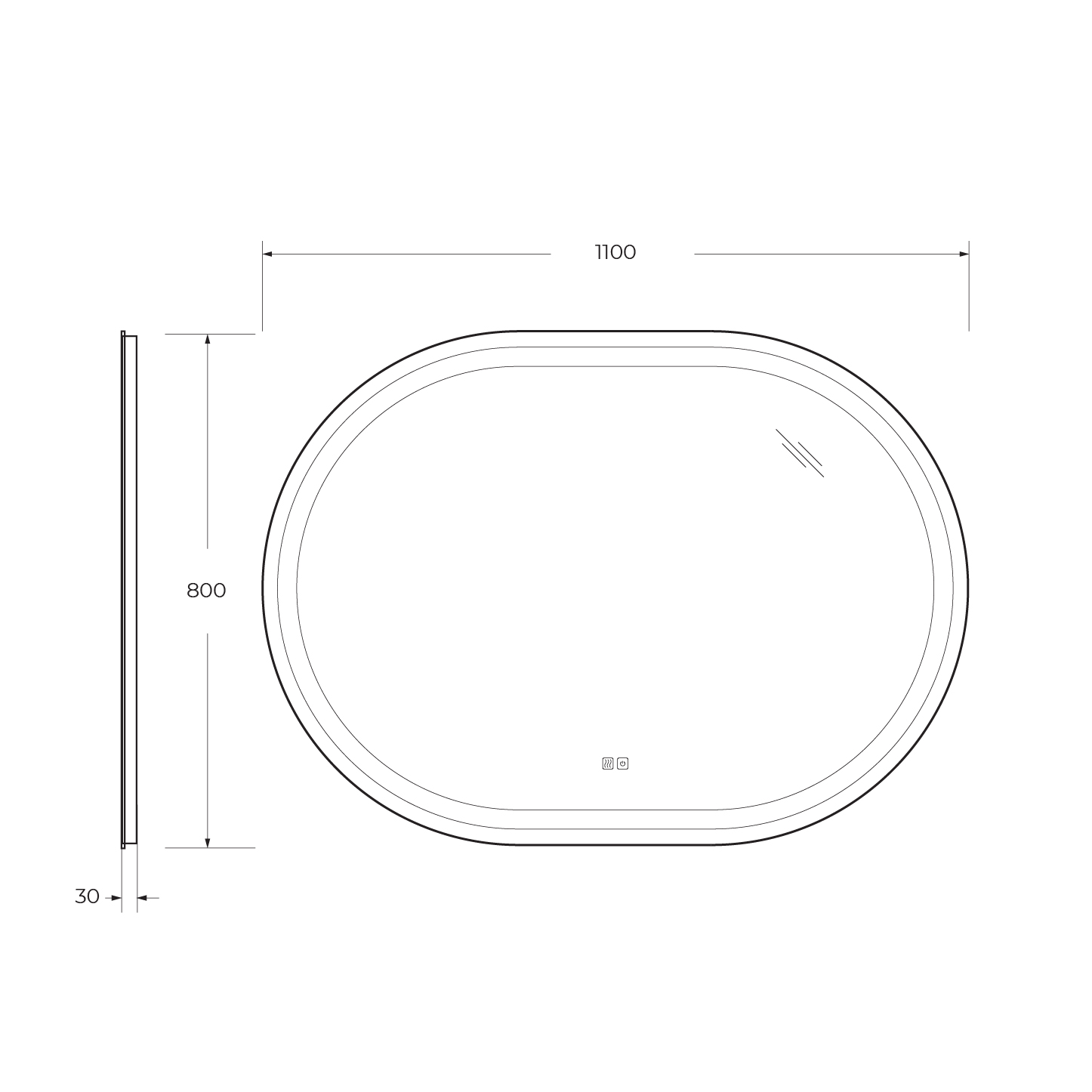 Зеркало Cezares CZR-SPC-GIUBILEO-1100-800-TCH-WARM