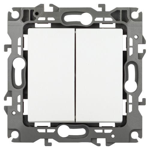 Выключатель 2-кл. Эра12 12-1104-01М 10А 250В 10AX механизм бел. матов. Эра Б0065701