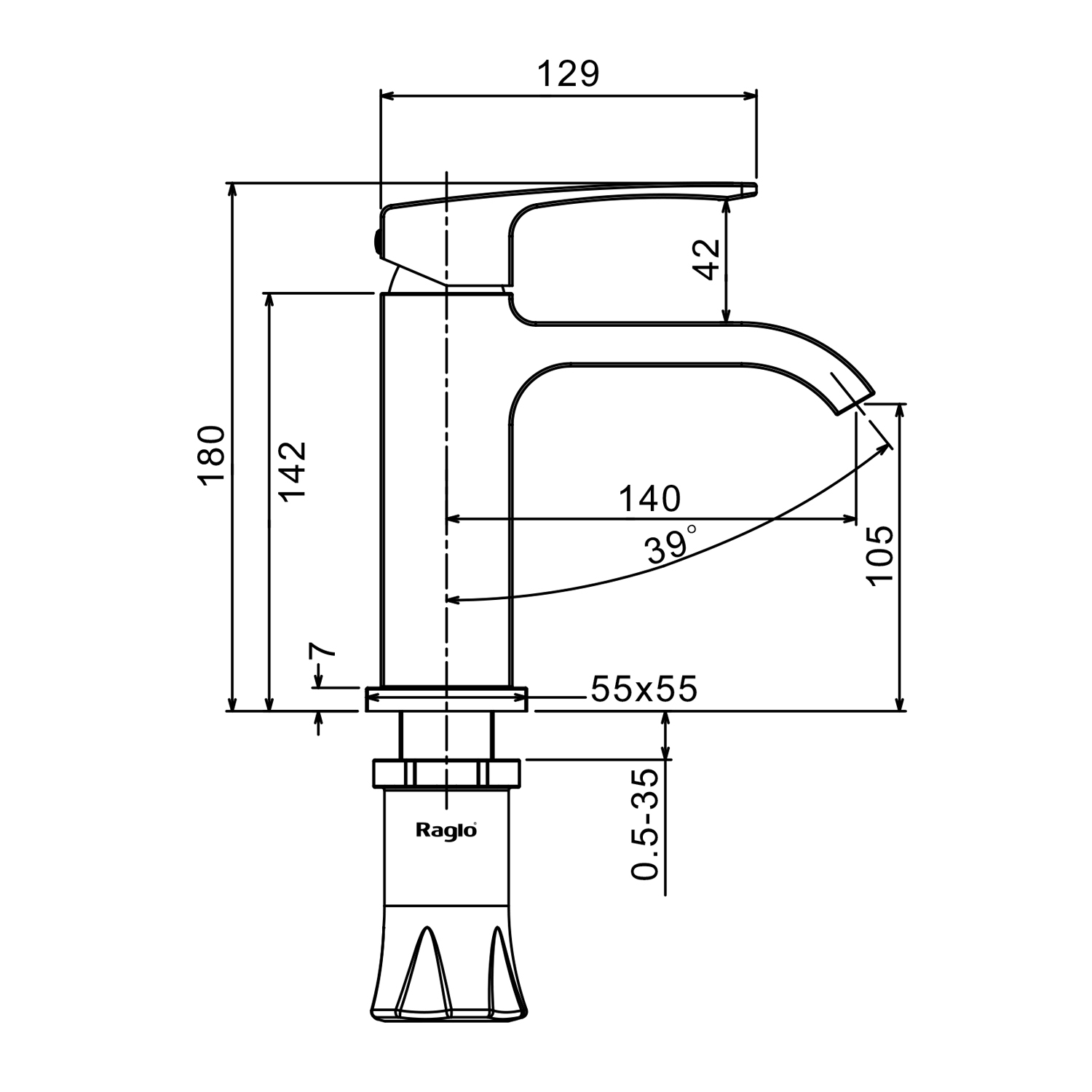 Смеситель для раковины Raglo R02.10.03, золотой сатин