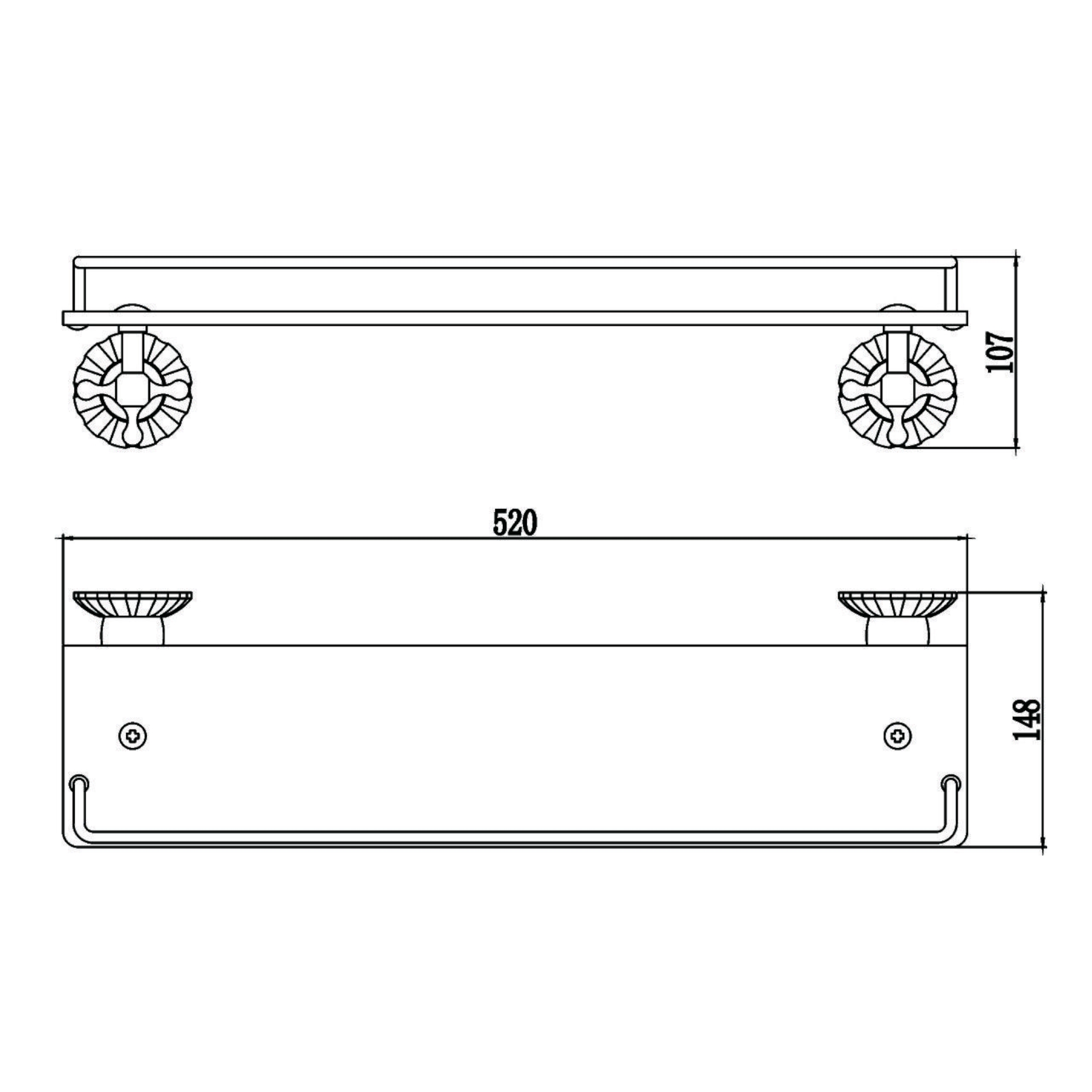 Полка стеклянная Savol S-08991C, бронза