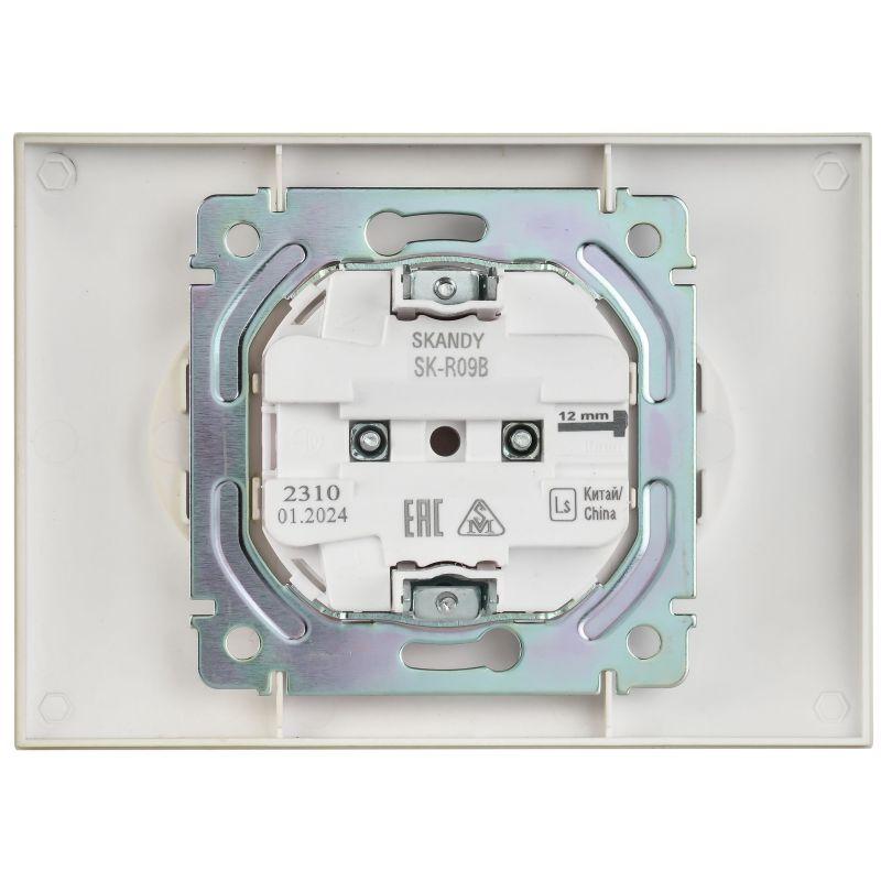 Розетка 2-м SKANDY 10А без заземл. защ. шторки в сборе SK-R09B беж. IEK SK-R23-10-K10-F