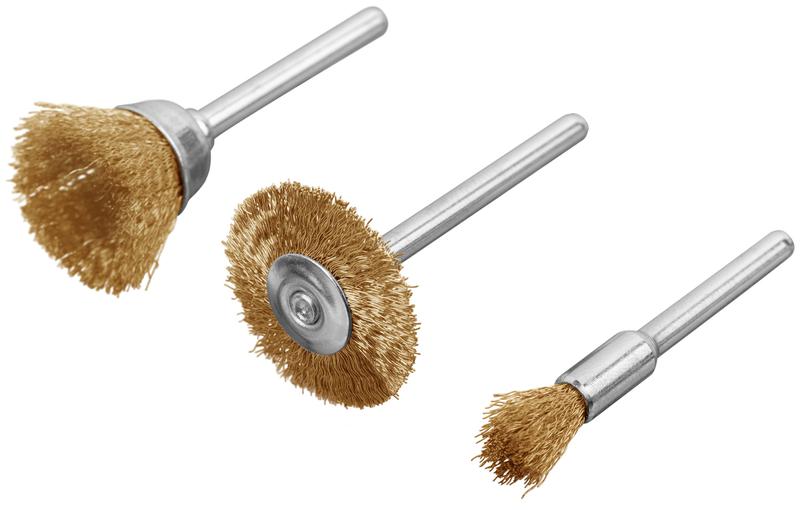 Корщетка латунированная набор 3 шт FIT 36904