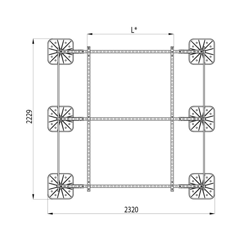Конструкция опорная для установки оборудования TECHNORAPTOR FOOT 2000х2000 HD КМ TR0249