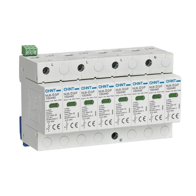Ограничитель импульсных перенапряжений NU6-IIG 4п In=40кА Uc=440В Im=100кА (R) CHINT 368976