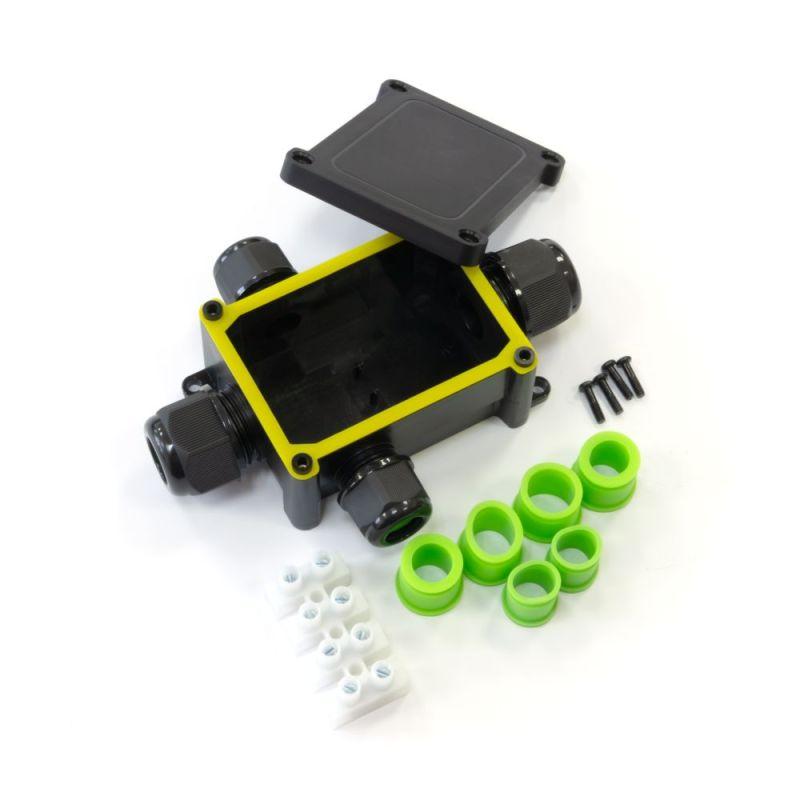 Коробка распределительная ОП 135х96х42 4-вводная IP68 ПА66 40А 450В d5-14мм черн. Промрукав PR08.13149