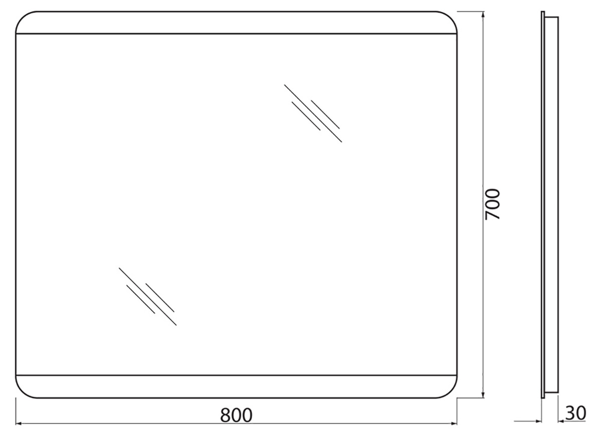 Зеркало BelBagno SPC-CEZ-800-700-LED-BTN