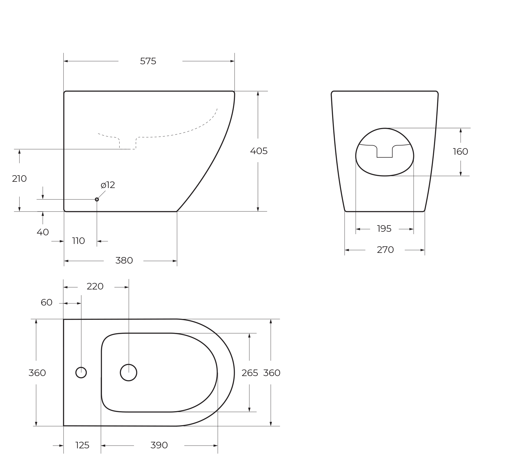 Биде напольное BelBagno SFERA-R BB2141B