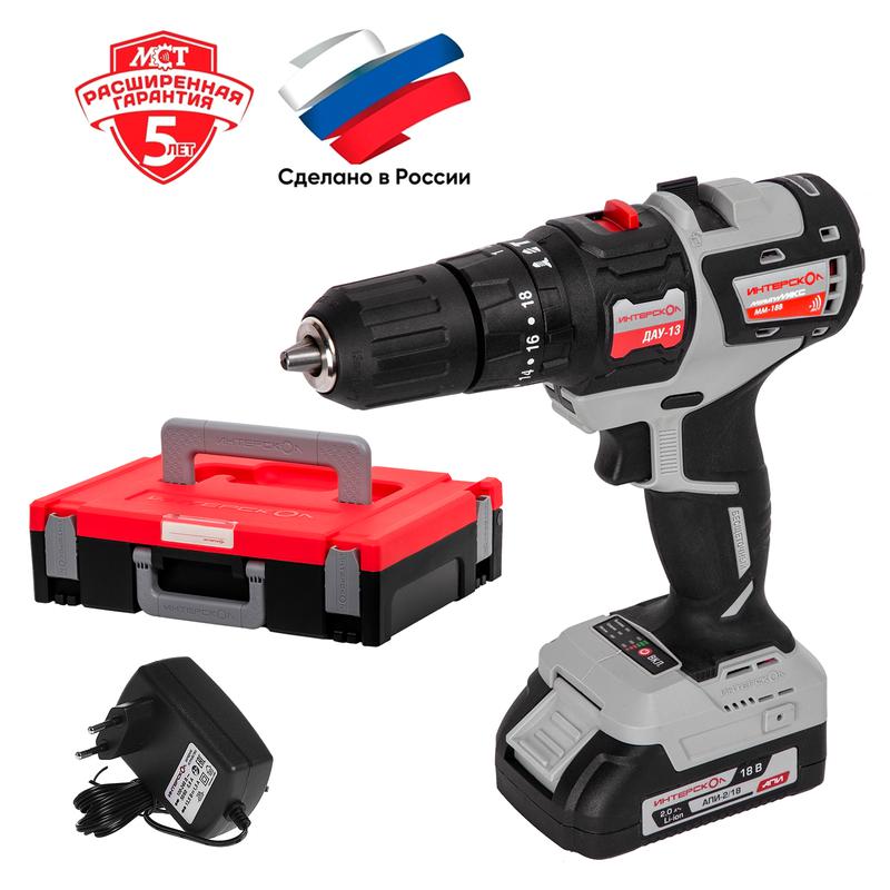 Набор инструмента МультиМакс 18 (модуль привода ММ-18В модуль дрели ДАУ-13 2 АКБ 2.0А.ч заряд. устр. МультиБОКС) ИНТЕРСКОЛ 755.2.2.44