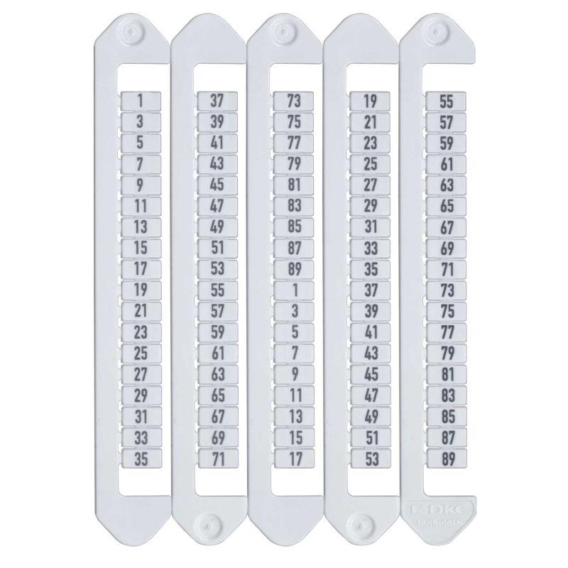 Маркировка для клемм Ш=5мм от 2 до 90 вертикал. ориентация DKC NUTB-5-2-90V