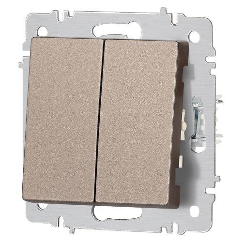 Переключатель 2-кл. СП Accent 6-107-08 10А IP20 250В AL/CU бронза Intro Б0063570