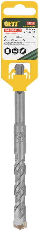 Бур по бетону SDS PLUS профи W-образная вставка двойная спираль 14х160мм FIT 32811