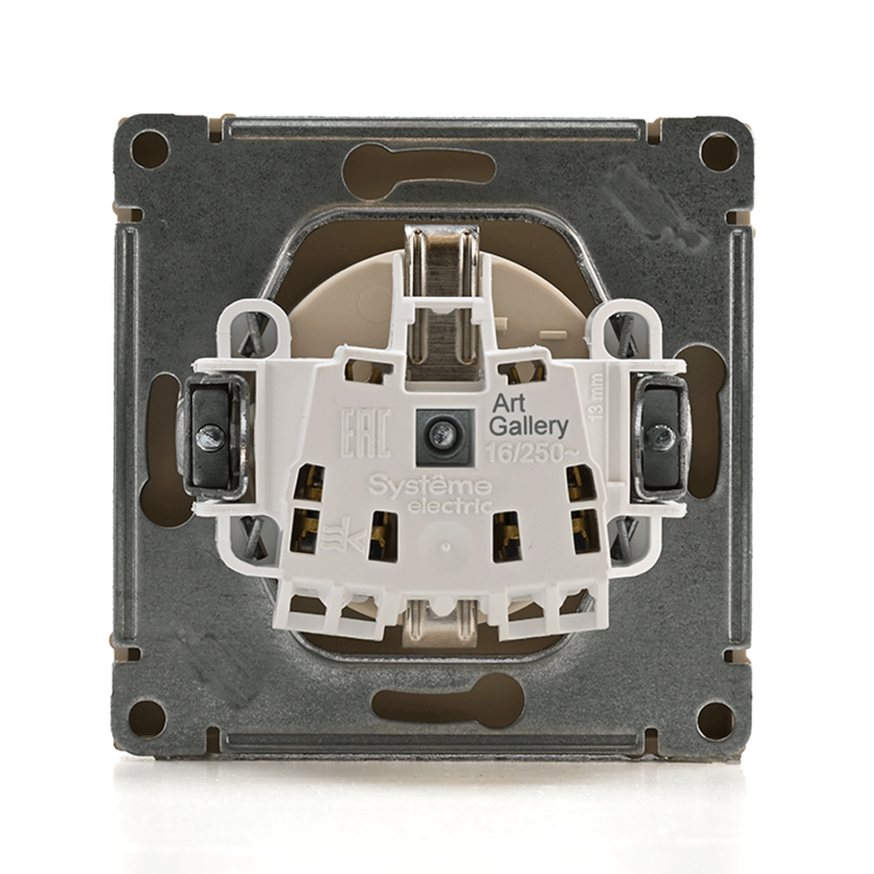 Розетка ArtGallery 16А с заземл. быстрозажим. клем. механизм песочн. SE GAL001243S