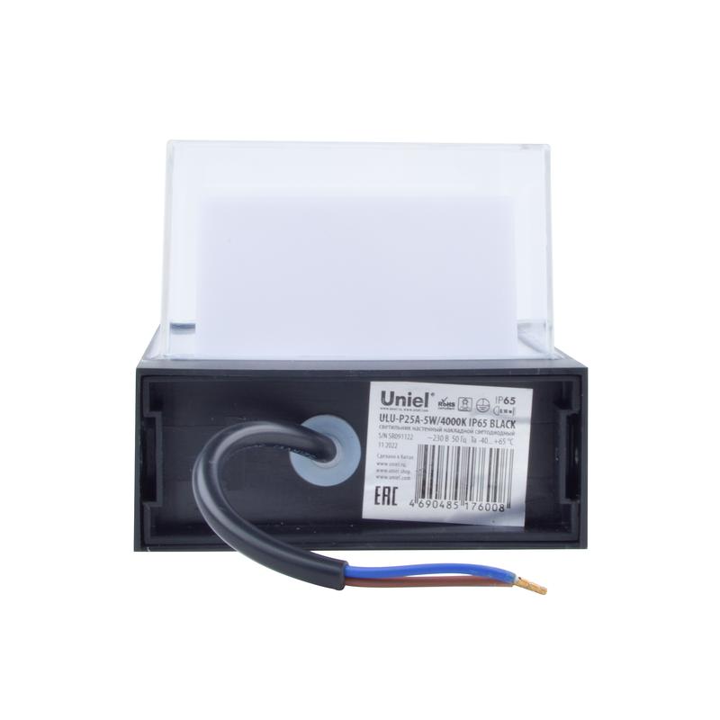 Светильник светодиодный ULU-P25A-5W/4000K IP65 BLACK 4000К уличный архитектурный накладной черн. Uniel UL-00010517