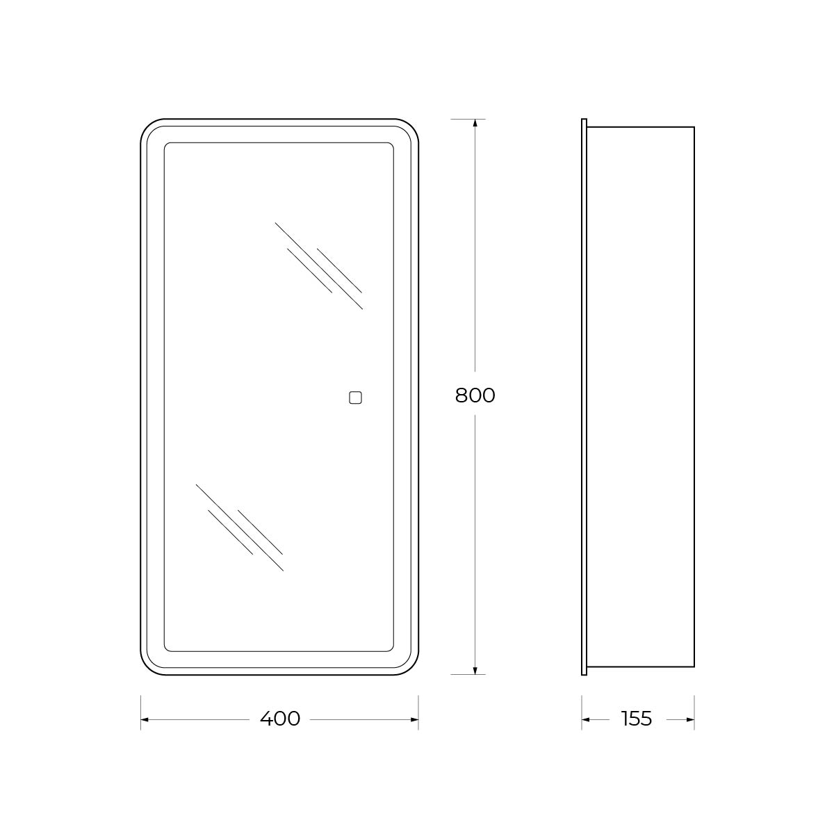 Зеркало-шкаф BelBagno SPC-MAR-400/800-1A-LED-TCH