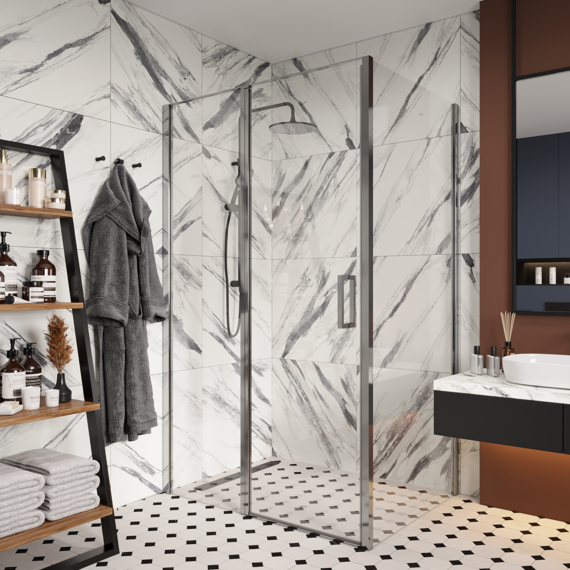 Ограждение VICTORIA120 душевое Ceruttispa без поддона (90x120x195)