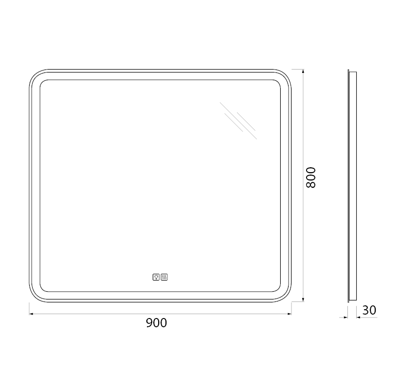 Зеркало BelBagno SPC-MAR-900-800-LED-TCH-WARM