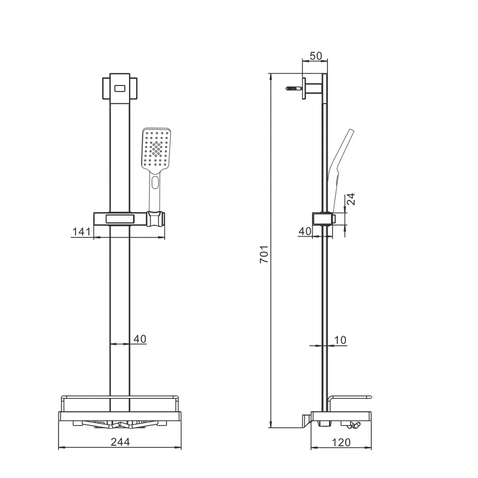 Душевой гарнитур Rose R159, хром