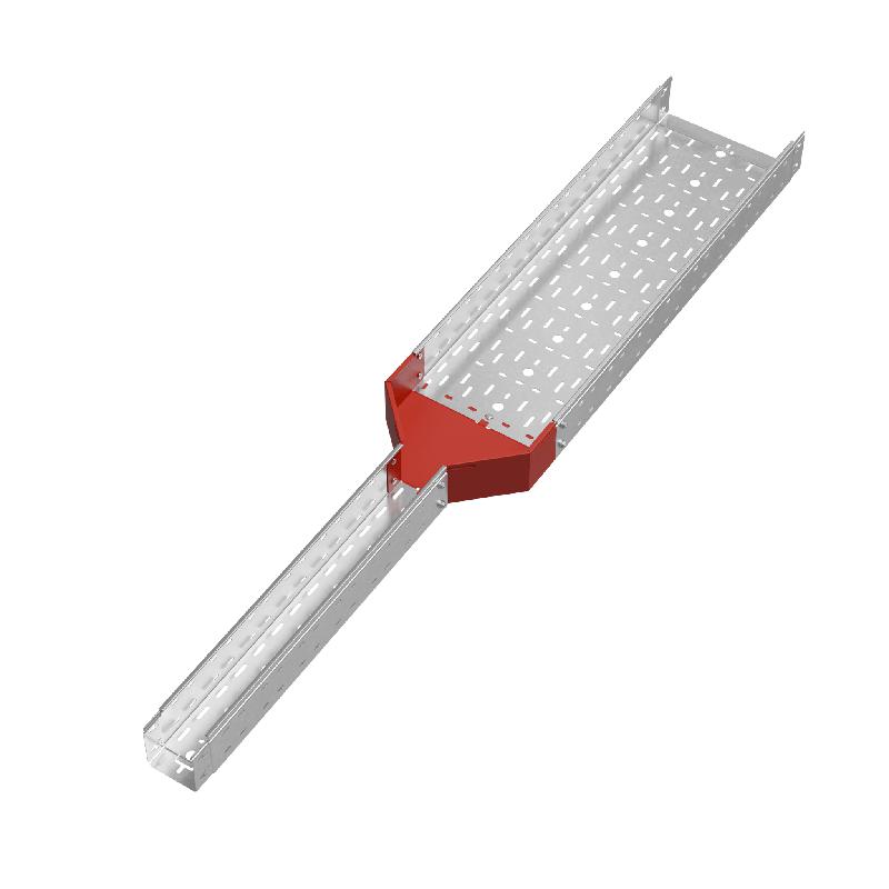 Переходник для лотка центральный 100х100-300 сталь 1мм "ПЛЮС" PDplus100-100-300-C КМ PL0808