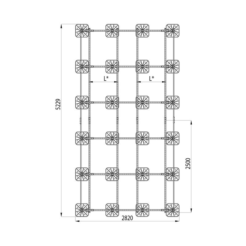 Конструкция опорная для установки оборудования TECHNORAPTOR FOOT 2500х5000 HD КМ TR0259