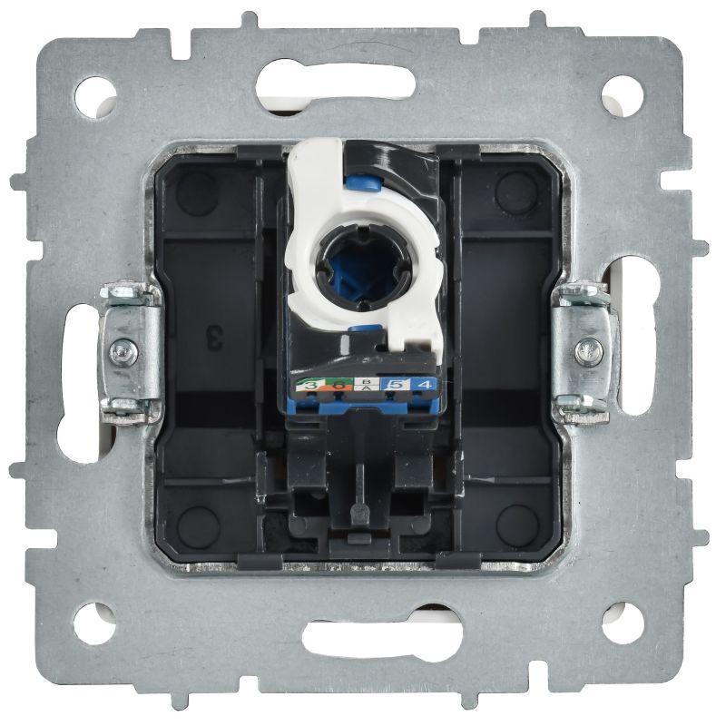 Розетка компьютерная СП BRITE РК10-БрАБ RJ45 кат.5E механизм арктич. бел. IEK BR-K10-1-K91