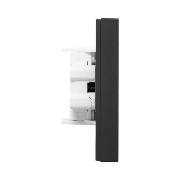 Розетка 2-м СП Эпика 16А без заземл. защ. шторки с рамкой механизм черн. EKF UP1-SOB-201