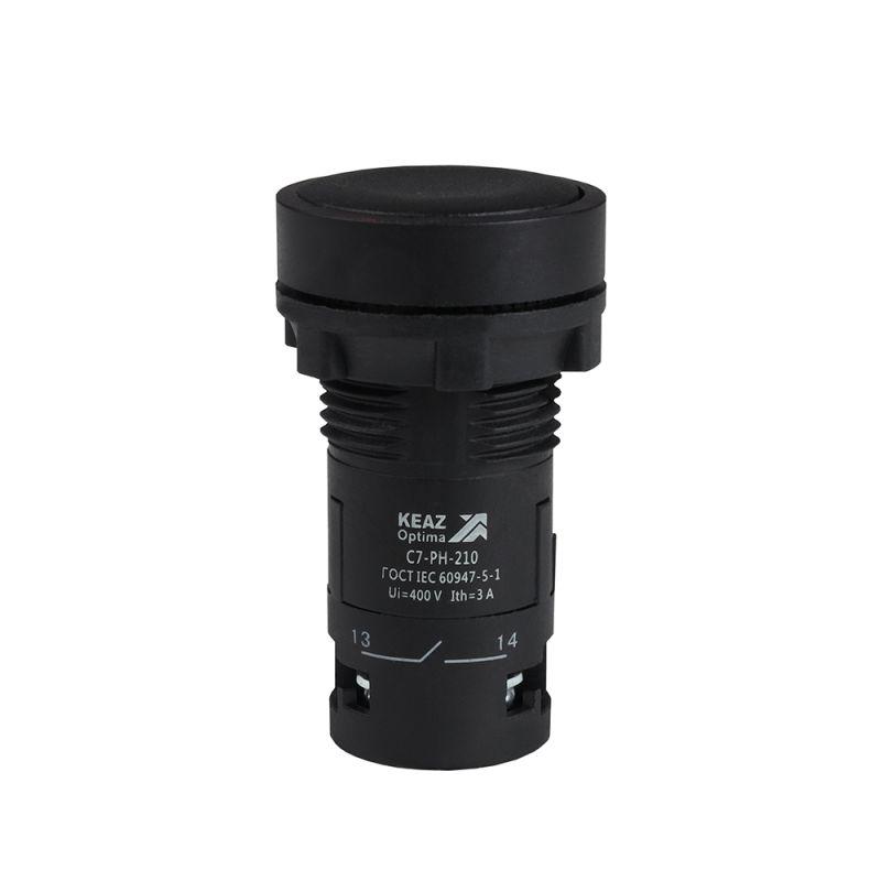 Кнопка с фиксацией OptiSignal Compact D22 С7-PH-210 черн. 1НО XB7NH21 КЭАЗ 362061
