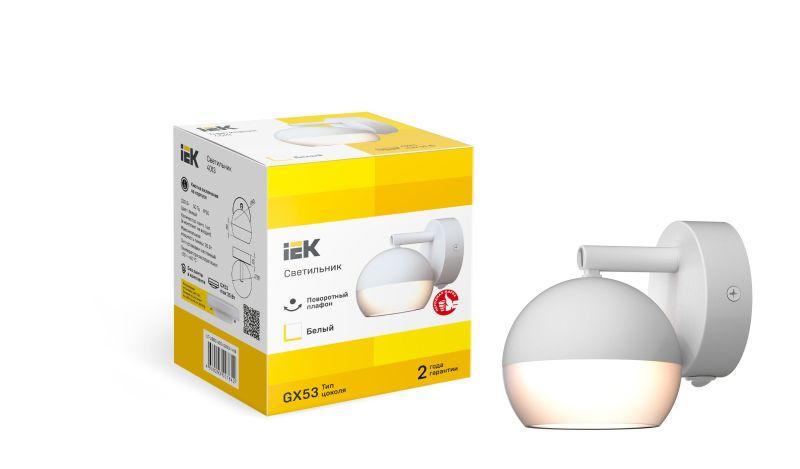 Светильник 4013 настенный GX53 бел. IEK LT-UBB0-4013-GX53-1-K01