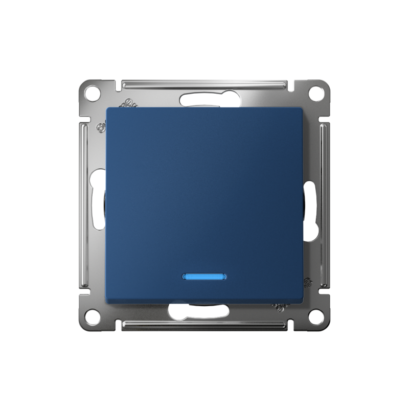 Выключатель 1-кл. AtlasDesign (сх. 1а) 10AX с подсветкой механизм аквамарин SE ATN001113