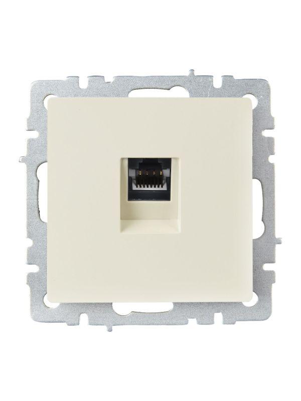 Розетка компьютерная СП RJ45 кат.6 BRITE РК11-БрКр механизм беж. IEK BR-K10-2-K10