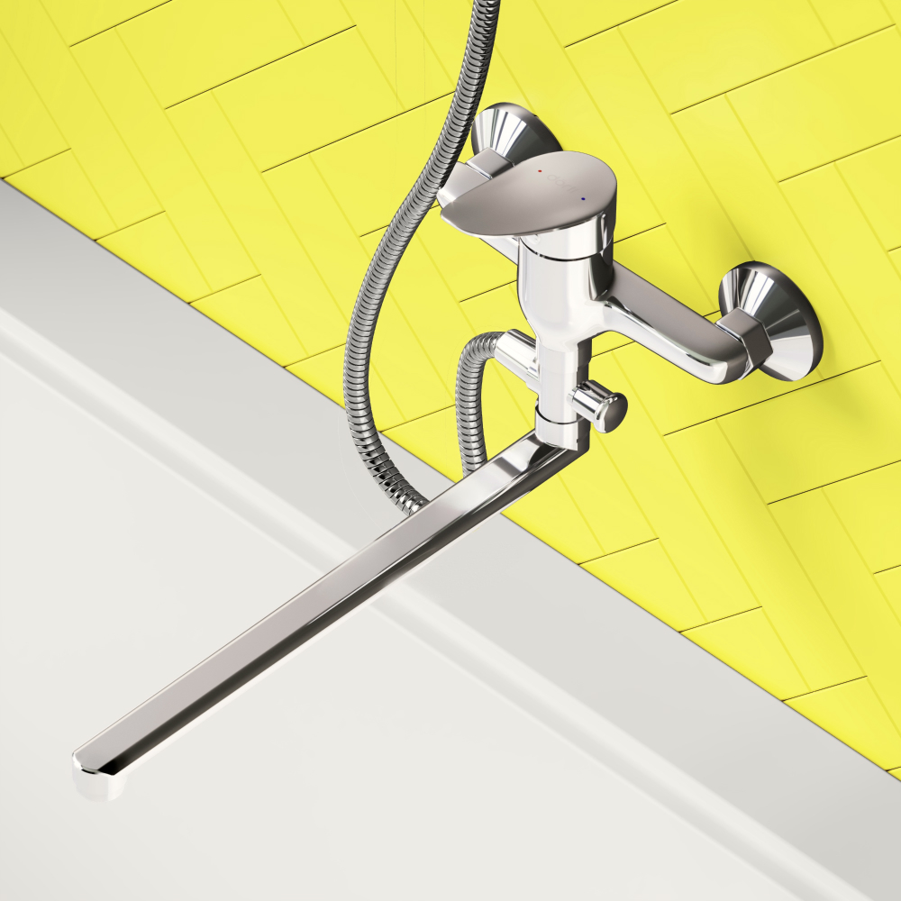 D1095000 Norma смеситель для ванны и душа с универсальным изливом и душевым набором